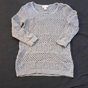 LOFT Heather Gray Knit Crew Neck Sweater